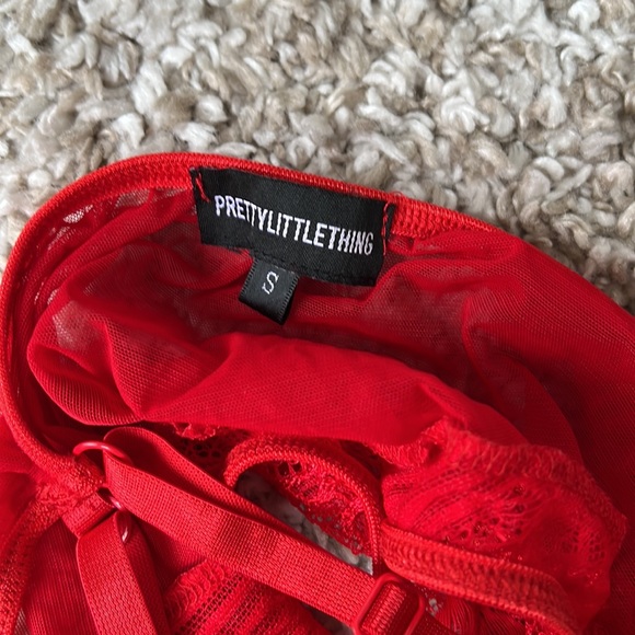 Lacey Red Pretty Little Thing Lingerie Sz S - Picture 7 of 7
